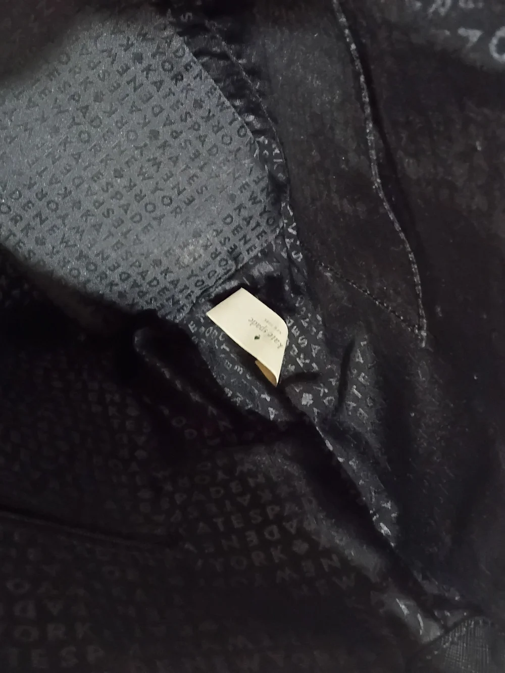 Kate Spade Black Glitter Dot Leather Tote Euc